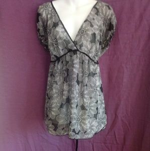 Woman's Blouse Black and White spiral Caren Sport